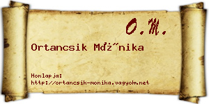 Ortancsik Mónika névjegykártya